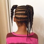 Cornrows and ponytails