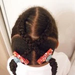 2 Criss Cross Cornrows into Ponytails