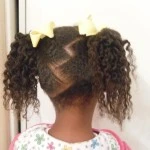 Twist Out Ponytails with Zig Zag Parts