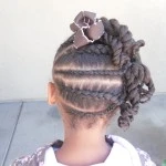 Side Cornrows & Curly Twists