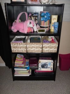 Closer look at the bookshelf