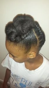 Braided Twisted Updo on Natural Hair