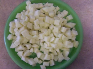 cut potatoes